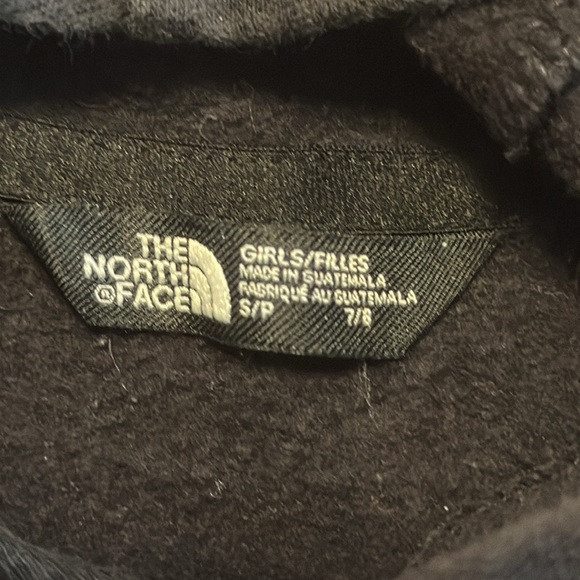 The North Face Kids black Hoodie with Multicolor Logo size girls 7/8 - Picture 3 of 4